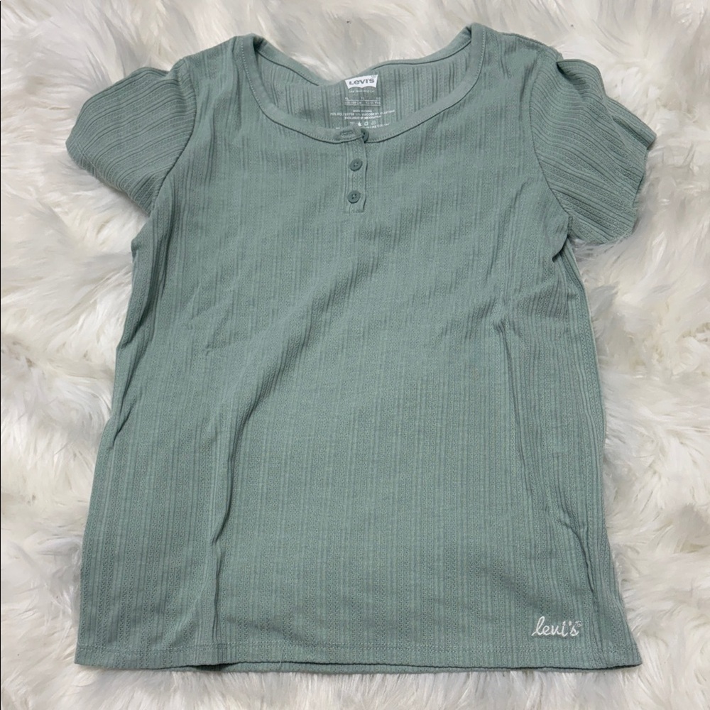 Levi's Kids Green Buttoned Short Sleeve Tee B4